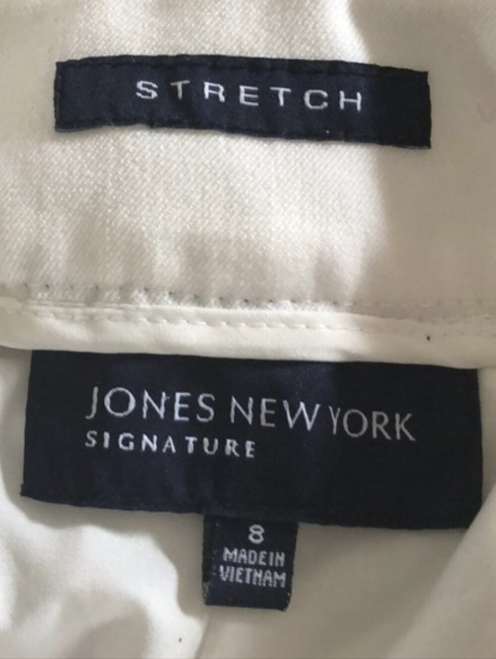 Jones NY | Classic Wide-Leg Cream Trousers - Picture 3 of 7